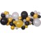 Set ghirlanda de 65 baloane cu banda DIY argintiu-auriu-negru