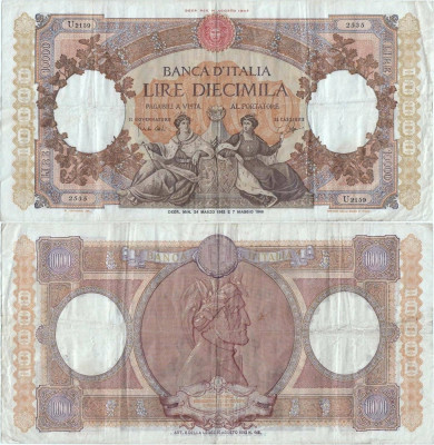 1962 (24 III), 10.000 lire (P-89d.3) - Italia! foto