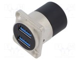 Adaptor USB A soclu x2 CLIFF, USB 3.0 19x24mm