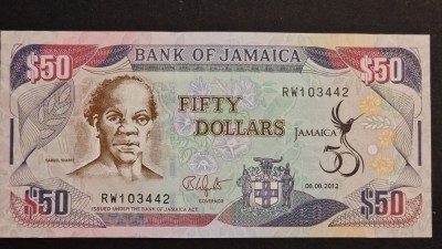 Jamaica 50 Dolari 2012 UNC foto