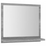 Oglindă de baie, gri sonoma, 40x10,5x37 cm, lemn compozit