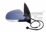 Oglinda exterioara stanga TYC VW Golf V 1K1 202009, reglaj electric, sticla asferica incalzita, semnalizator integrat, carcasa grunduita, 6 pini,