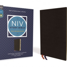 NIV Study Bible, Fully Revised Edition, Bonded Leather, Black, Red Letter, Comfort Print