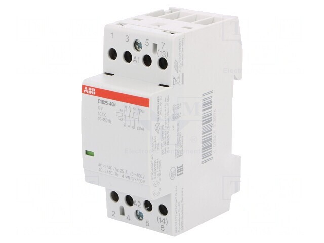 Contactor 4-polar 25A 12V NO