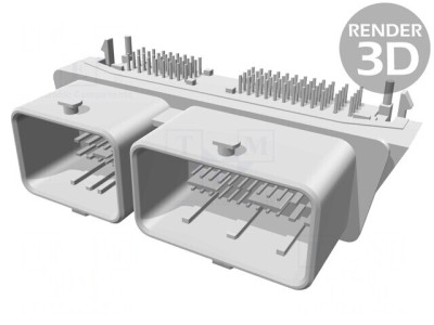 Conector Automotive CMC Tată Soclu 80 PIN Negru THT foto