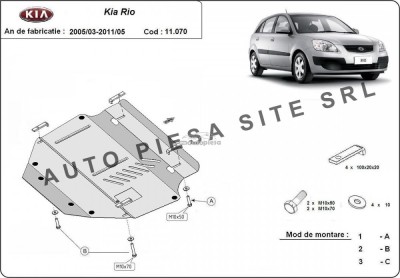 Scut metalic motor Kia Rio 2 II fabricata in perioada 2005 - 2010 APS-11,070 foto