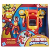 MARVEL IRON MAN SI PRIETENII SAI UIMITORI SET VEHICUL 2 IN 1 SI FIGURINA IRON