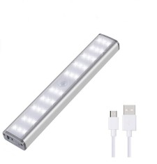 Lampa LED cu incarcare USB, magnetica, senzori miscare, 30 LED-uri, lumina rece foto