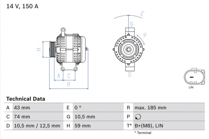 BOSCH 0 986 082 580 Generator / Alternator