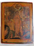 Icoana Praznicar antic Rar Sf Iuan Botezatorul si scene din viata sa, doc, 41x32