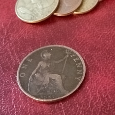 Lot 36 monede diferite ca tara / an + One 1 penny 1897 UK Anglia [poze]