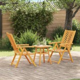Set Bistro de Grădină 3 pcs Maro lemn masiv de acacia