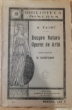 Myh 620 - Biblioteca Minerva - 70 - Despre natura operei de arta - H Taine