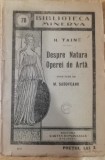myh 620 - Biblioteca Minerva - 70 - Despre natura operei de arta - H Taine