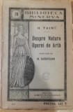 Myh 620 - Biblioteca Minerva - 70 - Despre natura operei de arta - H Taine