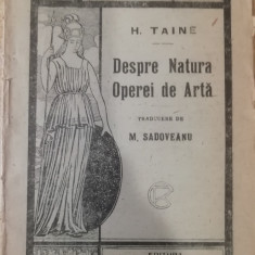 myh 620 - Biblioteca Minerva - 70 - Despre natura operei de arta - H Taine