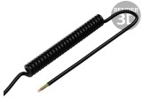Cablu spiralat neecranat PUR negru 0,3-1,2m 300V 7x0,22mm&sup2;