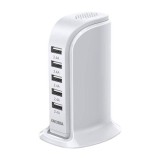 Cumpara ieftin Incarcator KakuSiga, 5 intrari USB, 2.4 A, Incarcare rapida, Alb