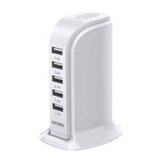 Incarcator KakuSiga, 5 intrari USB, 2.4 A, Incarcare rapida, Alb