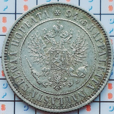 Finlanda 1 markka 1890 argint - Aleksandr II / III / Nikolai II - km 3 - A034