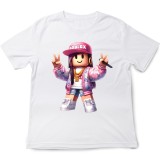 Tricou copii Roblox, alb, bumbac, 9-10 ani