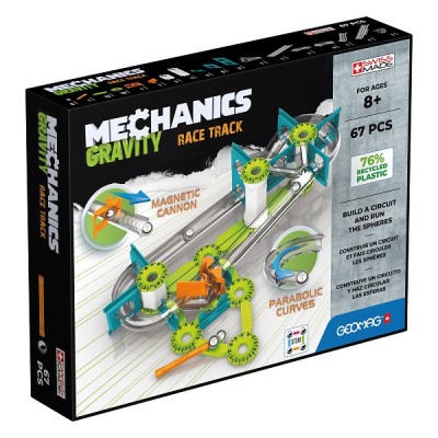 Set de constructie cu piese magnetice, GEOMAG MECHANICS GRAVITY RACE TRACK, 67 piese foto