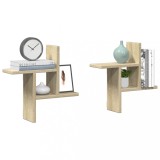 VidaXL Rafturi perete 2 buc. stejar sonoma 38x12x38 cm lemn prelucrat