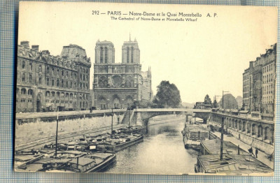 AD 473 C. P. VECHE - PARIS -NOTRE-DAME ET LE QUAI MONTEBELLO -FRANTA foto