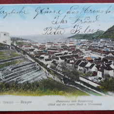 Brasov-1903-Panorama de la Raupenberg-C.P.circ.-perfecta-RARA