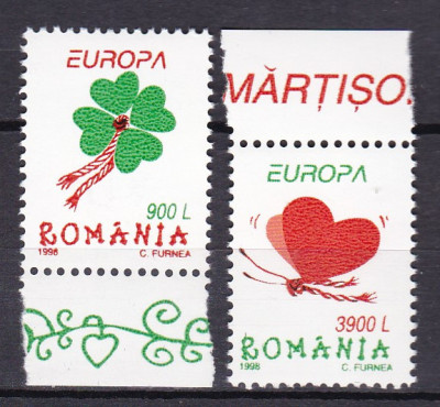 ROMANIA 1998 LP 1449 EUROPA MARTISOR SERIE MNH foto