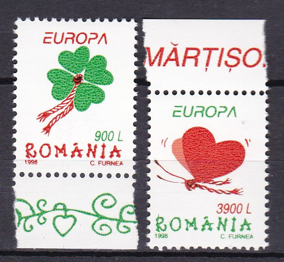 ROMANIA 1998 LP 1449 EUROPA MARTISOR SERIE MNH