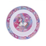 Bol Plastic, Unicorn, Multicolor, Diametru 16cm, Oem