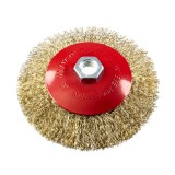 Perie conica din sarma alamita 125 mm pentru polizor unghiular