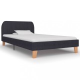 VidaXL Cadru de pat, gri &icirc;nchis, 90 x 200 cm, material textil