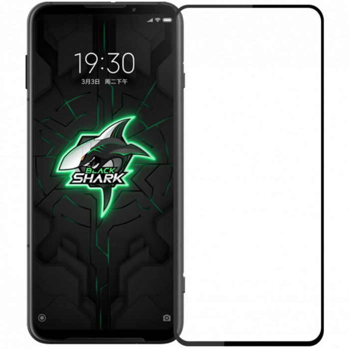 Folie Protectie Ecran Pinwuyo pentru Xiaomi Black Shark 4 Pro, Sticla securizata, Full Face, 9H, Neagra