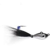 Big Eye Bucktail BLACK Black Silver/Bw Silver Crystal Flash 7g, Mustad