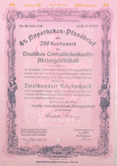 200 Reichsmark titlu de stat Germania 1942 foto
