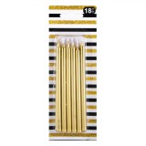 Set Lum&acirc;nărele Aniversare, Spiralate, 13 cm, Aurii, 18 Bucăți
