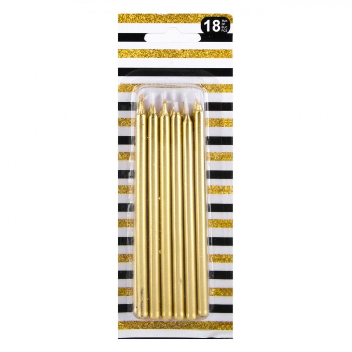 Set Lum&acirc;nărele Aniversare, Spiralate, 13 cm, Aurii, 18 Bucăți