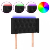 Cumpara ieftin Tablie de pat cu LED, negru, 83x16x78/88 cm, catifea