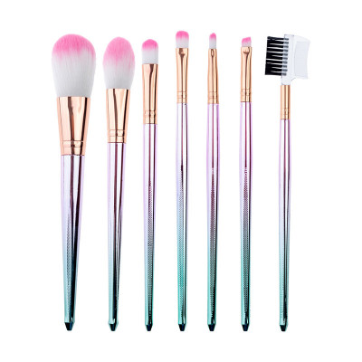 Set pensule makeup Cameleon, 7 bucati, maner aluminiu, Multicolor foto