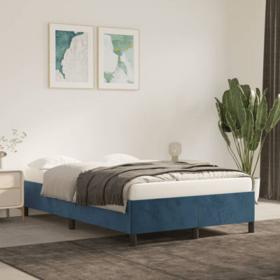 vidaXL Cadru de pat, albastru &amp;icirc;nchis, 120x200 cm, catifea foto