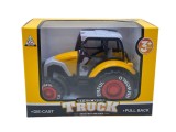 Tractor Jucarie Galben Metalic cu Sunete si Resort, 13cm, Recomandat 3+ Ani