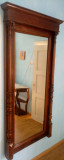 Oglinda de perete cu rama din mahon, piesa de colecție artă antica secolul XIX