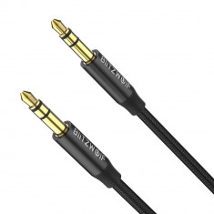 Cablu audio BlitzWolf, mini jack 3.5 mm AUX, 1m, Negru foto