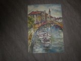 Venetia ulei pe carton subtire 27x19cm fara rama, Natura, Realism