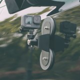 Ventuza magnetica Surewo atasare GoPro Hero 13,12,11,10,9,8,7,6,5 pe masina sau obiecte metalice, baza dubla