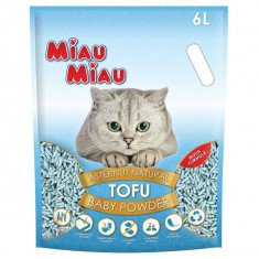 Nisip pentru pisici MIAU MIAU Tofu BABY POWDER 6L foto