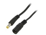 Cablu ESPE 2x0,52mm&sup2; DC 5,5x2,1 mm mufă și soclu drept negru KP216-211-213-0200