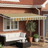 vidaXL Cort electric retractabil Verde, Galben, Alb 3 x 2,5 m 3419947